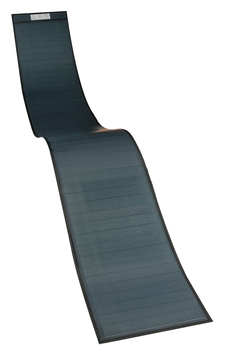 CIGS thin-film solar panel showing flexible lightweight design